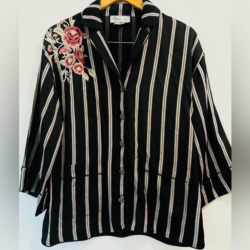 Kate Spade Madison Ave Collection Long Sleeve Button Down Oversized Size Small